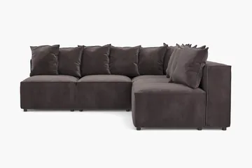 Cubo 5-sits L-formad Djup Modulhörnsoffa i Sammet - Mörkgrå - Products - Möbler - Soffa - Hörnsoffa