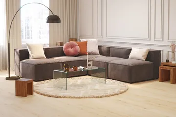 Cubo 5-sits L-formad Djup Modulhörnsoffa i Sammet - Mörkgrå - Products - Möbler - Soffa - Hörnsoffa
