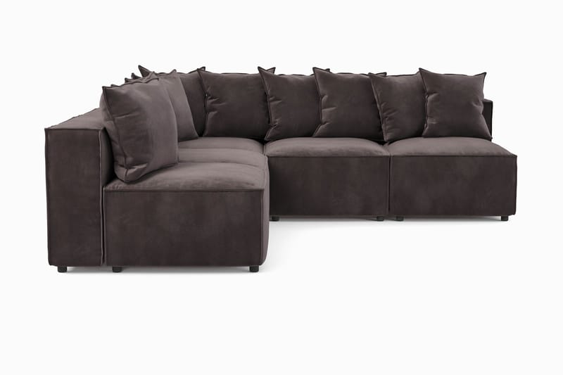 Cubo 5-sits L-formad Djup Modulhörnsoffa i Sammet - Mörkgrå - Products - Möbler - Soffa - Hörnsoffa