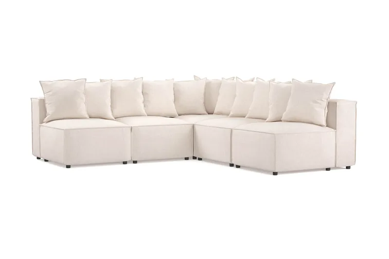 Cubo 5-sits L-formad Djup Modulhörnsoffa i Tyg - Beige - Products - Möbler - Soffa - Hörnsoffa