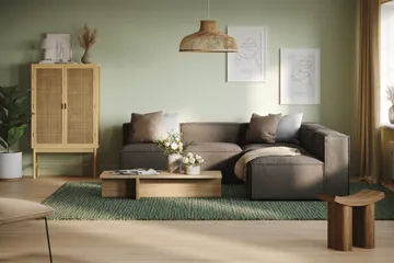 Cubo 5-sits L-formad Djup Modulhörnsoffa i Tyg - Grå - Products - Möbler - Soffa - Hörnsoffa