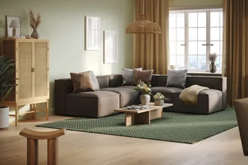 Cubo 5-sits L-formad Djup Modulhörnsoffa i Tyg - Grå - Products - Möbler - Soffa - Hörnsoffa
