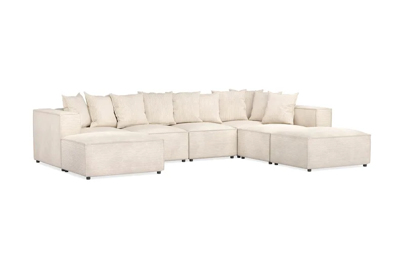Cubo 5-sits U-formad Djup Modulsoffa med Divan och Schäslong i Manchester - Beige - Products - Möbler - Soffa - U-soffa