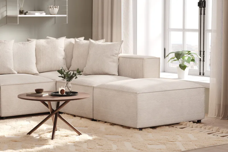 Cubo 5-sits U-formad Djup Modulsoffa med Divan och Schäslong i Manchester - Beige - Products - Möbler - Soffa - U-soffa