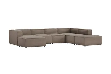 Cubo 5-sits U-formad Djup Modulsoffa Med Divan och Schäslong i Sammet - Grå - Products - Möbler - Soffa - U-soffa