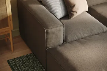 Cubo 5-sits U-formad Djup Modulsoffa Med Divan och Schäslong i Sammet - Grå - Products - Möbler - Soffa - U-soffa