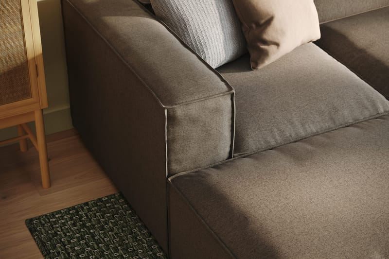 Cubo 5-sits U-formad Djup Modulsoffa Med Divan och Schäslong i Sammet - Grå - Products - Möbler - Soffa - U-soffa