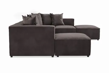 Cubo 5-sits U-formad Djup Modulsoffa Med Divan och Schäslong i Sammet - Mörkgrå - Products - Möbler - Soffa - U-soffa