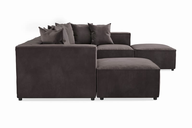 Cubo 5-sits U-formad Djup Modulsoffa Med Divan och Schäslong i Sammet - Mörkgrå - Products - Möbler - Soffa - U-soffa