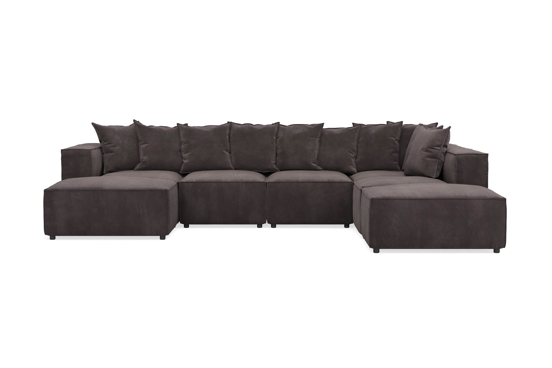 Cubo 5-sits U-formad Djup Modulsoffa Med Divan och Schäslong i Sammet