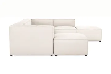 Cubo 5-sits U-formad Djup Modulsoffa Med Divan och Schäslong i Sammet - Vit - Products - Möbler - Soffa - U-soffa