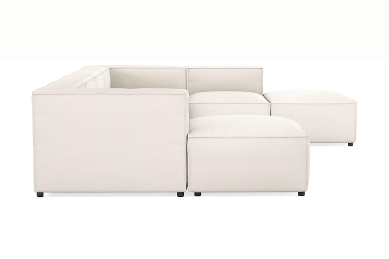 Cubo 5-sits U-formad Djup Modulsoffa Med Divan och Schäslong i Sammet - Vit - Products - Möbler - Soffa - U-soffa