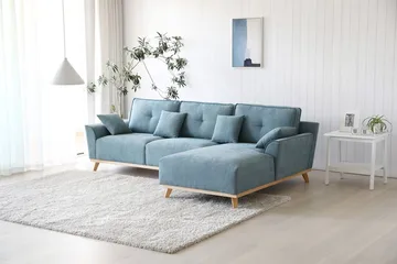 Divansoffa 267 cm lång - Classic - ljusblå - Products - Möbler - Soffa - Divansoffa & schäslongsoffa