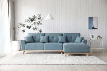 Divansoffa 267 cm lång - Classic - ljusblå - Products - Möbler - Soffa - Divansoffa & schäslongsoffa