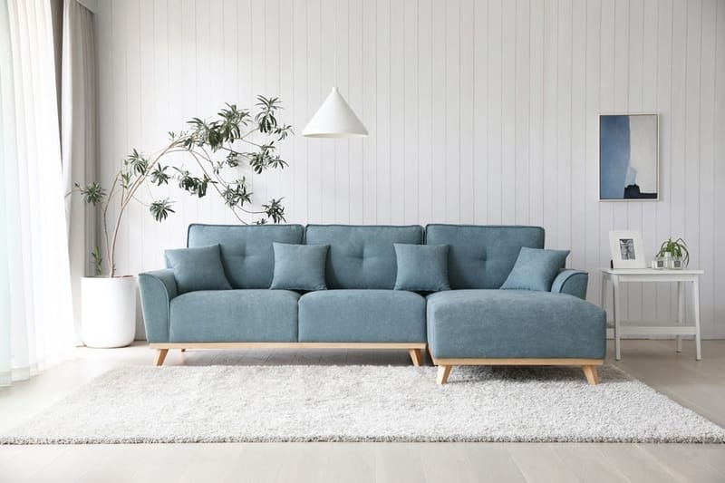 Divansoffa 267 cm lång - Classic - ljusblå - Products - Möbler - Soffa - Divansoffa & schäslongsoffa