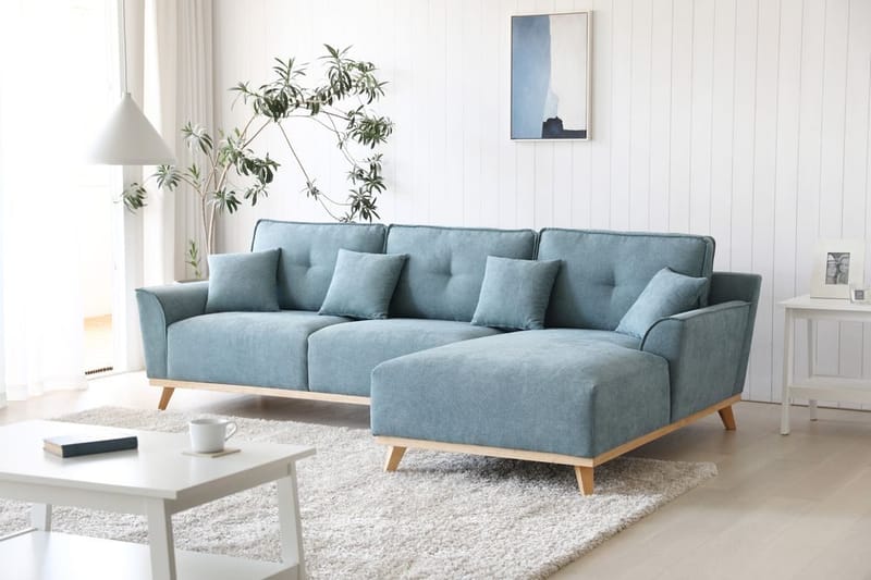Divansoffa 267 cm lång - Classic - ljusblå - Products - Möbler - Soffa - Divansoffa & schäslongsoffa