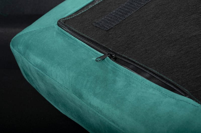 Divansoffa grön 218 cm bred - Grön/svart - Products - Möbler - Soffa - Sammetssoffa