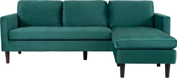 Divansoffa grön 218 cm bred - Grön/svart - Products - Möbler - Soffa - Sammetssoffa