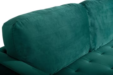 Divansoffa grön 218 cm bred - Grön/svart - Products - Möbler - Soffa - Sammetssoffa