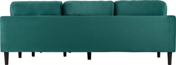 Divansoffa grön 218 cm bred - Grön/svart - Products - Möbler - Soffa - Sammetssoffa