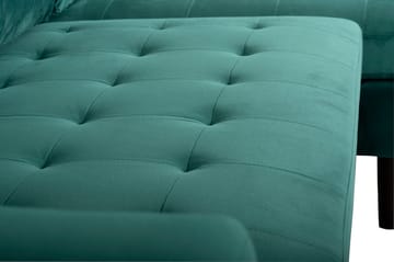 Divansoffa grön 218 cm bred - Grön/svart - Products - Möbler - Soffa - Sammetssoffa