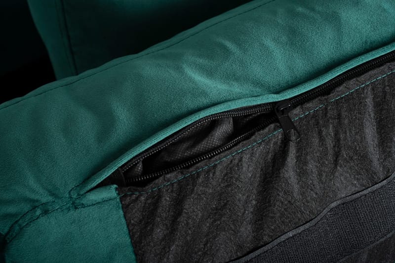 Divansoffa grön 218 cm bred - Grön/svart - Products - Möbler - Soffa - Sammetssoffa