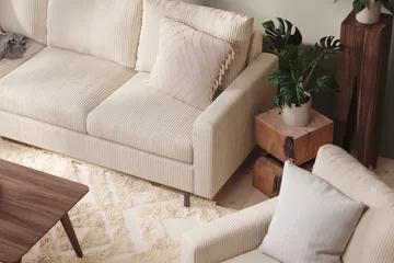 Peppe 4-sits Vänstervänd L-formad Schäslongsoffa i Manchester - Beige - Products - Möbler - Soffa - Divansoffa & schäslongsoffa - 4 sits soffa med divan