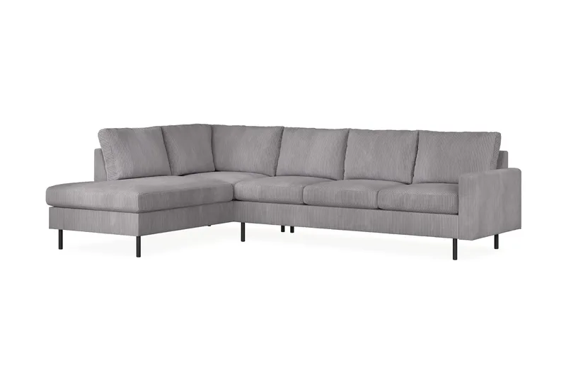 Peppe 4-sits Vänstervänd L-formad Schäslongsoffa i Manchester - Mörkgrå - Products - Möbler - Soffa - Divansoffa & schäslongsoffa - 4 sits soffa med divan