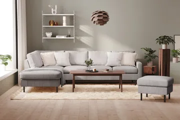 Peppe 4-sits Vänstervänd L-formad Schäslongsoffa i Manchester - Mörkgrå - Products - Möbler - Soffa - Divansoffa & schäslongsoffa - 4 sits soffa med divan