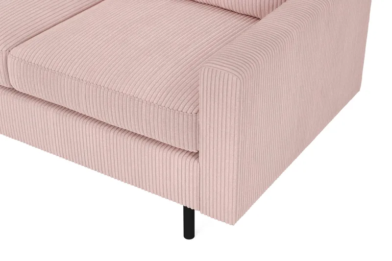 Peppe 4-sits Vänstervänd L-formad Schäslongsoffa i Manchester - Rosa - Products - Möbler - Soffa - Divansoffa & schäslongsoffa - 4 sits soffa med divan