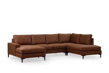 Svanabyn Soffa m. Divan och Schäslong 4-sits - Brun - Products - Möbler - Soffa - Divansoffa & schäslongsoffa - 4 sits soffa med divan