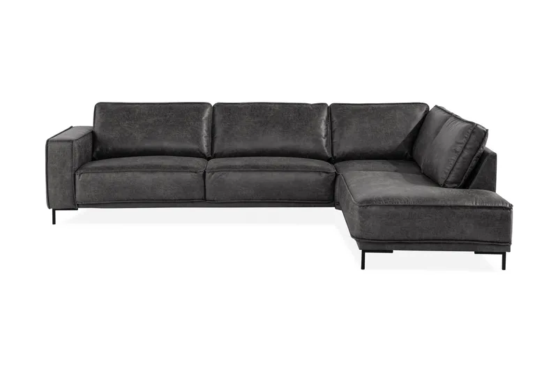 Akron 2,5-sits Soffa med Schäslong Höger Bondedläder - Mörkgrå - Products - Möbler - Soffa - Divansoffa & schäslongsoffa - 2 sits soffa med divan