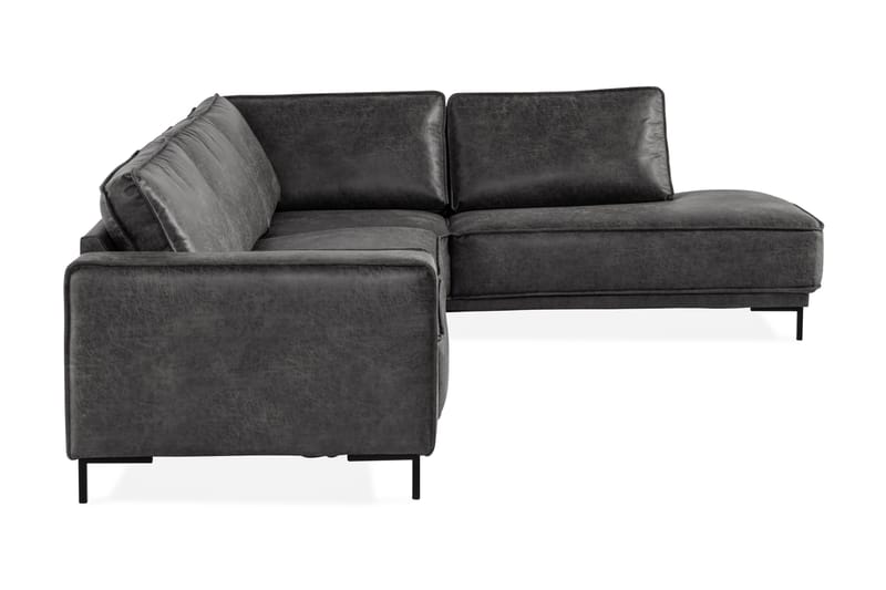 Akron 2,5-sits Soffa med Schäslong Höger Bondedläder - Mörkgrå - Products - Möbler - Soffa - Divansoffa & schäslongsoffa - 2 sits soffa med divan