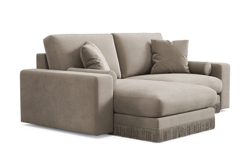 Arken Lyx 3-sits Vändbar L-formad Djup Divansoffa i Sammet - Beige - Products - Möbler - Soffa - Divansoffa & schäslongsoffa - 3 sits soffa med divan