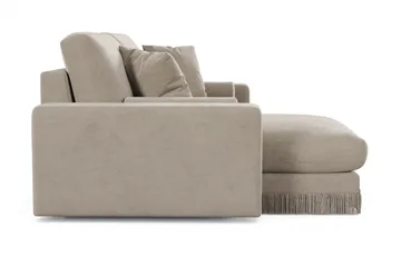 Arken Lyx 3-sits Vändbar L-formad Djup Divansoffa i Sammet - Beige - Products - Möbler - Soffa - Divansoffa & schäslongsoffa - 3 sits soffa med divan