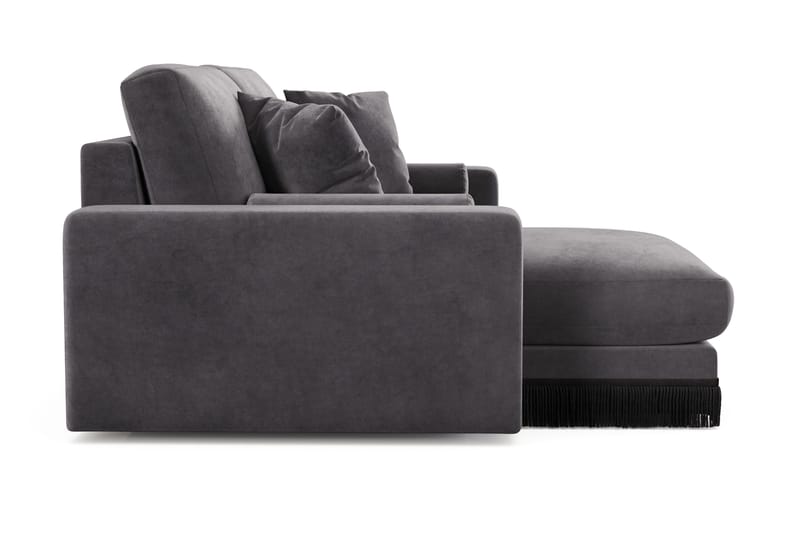 Arken Lyx 3-sits Vändbar L-formad Djup Divansoffa i Sammet - Mörkgrå - Products - Möbler - Soffa - Divansoffa & schäslongsoffa - 3 sits soffa med divan
