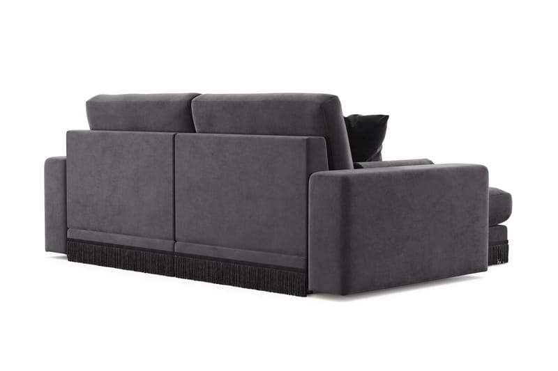 Arken Lyx 3-sits Vändbar L-formad Djup Divansoffa i Sammet - Mörkgrå - Products - Möbler - Soffa - Divansoffa & schäslongsoffa - 3 sits soffa med divan