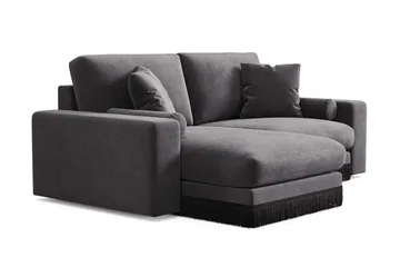 Arken Lyx 3-sits Vändbar L-formad Djup Divansoffa i Sammet - Mörkgrå - Products - Möbler - Soffa - Divansoffa & schäslongsoffa - 3 sits soffa med divan