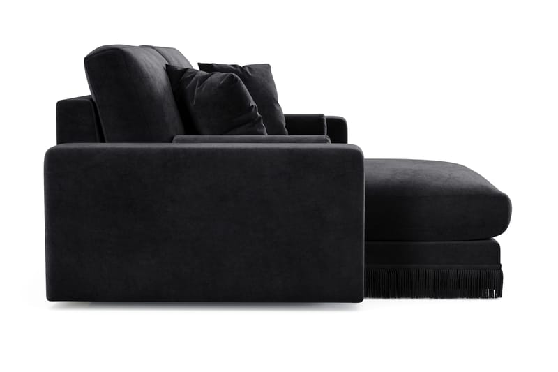 Arken Lyx 3-sits Vändbar L-formad Djup Divansoffa i Sammet - Svart - Products - Möbler - Soffa - Divansoffa & schäslongsoffa - 3 sits soffa med divan