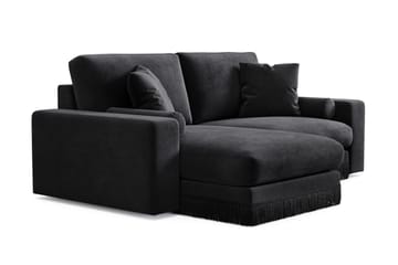 Arken Lyx 3-sits Vändbar L-formad Djup Divansoffa i Sammet - Svart - Products - Möbler - Soffa - Divansoffa & schäslongsoffa - 3 sits soffa med divan