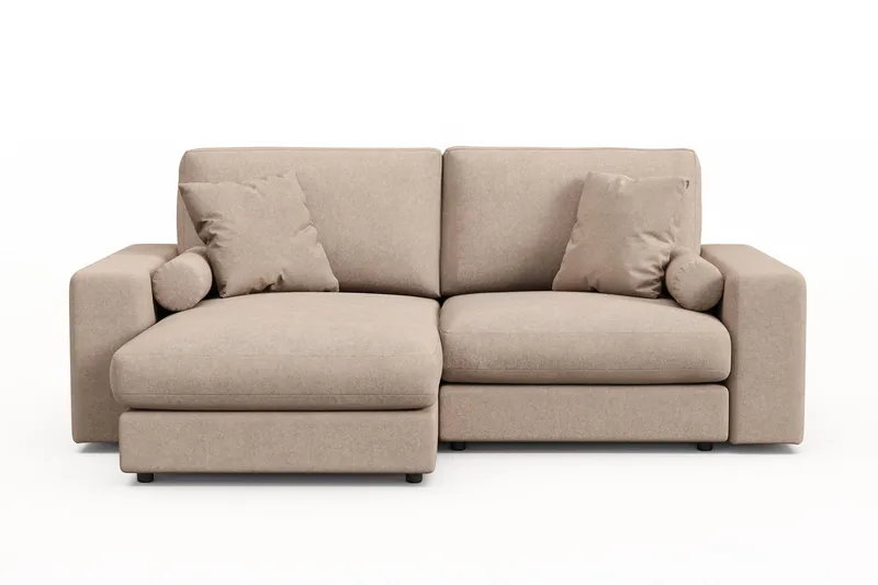 Arken Lyx 3-sits Vändbar L-formad Djup Divansoffa i Tyg, Beige
