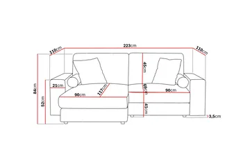 Arken Lyx 3-sits Vändbar L-formad Djup Divansoffa i Tyg - Brun - Products - Möbler - Soffa - Divansoffa & schäslongsoffa - 3 sits soffa med divan