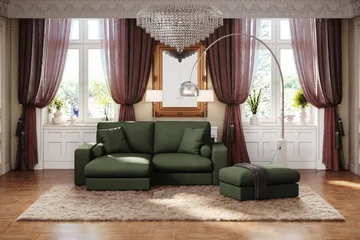 Arken Lyx 3-sits Vändbar L-formad Djup Divansoffa i Tyg - Grön - Products - Möbler - Soffa - Divansoffa & schäslongsoffa - 3 sits soffa med divan