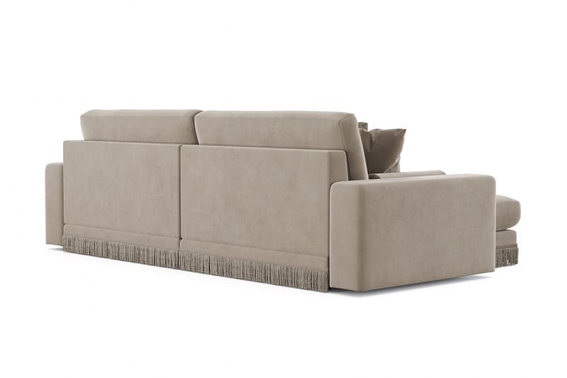 Arken Lyx 4-sits Vändbar L-formad Djup Divansoffa i Sammet - Beige - Products - Möbler - Soffa - Divansoffa & schäslongsoffa - 4 sits soffa med divan