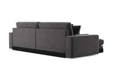 Arken Lyx 4-sits Vändbar L-formad Djup Divansoffa i Sammet - Mörkgrå - Products - Möbler - Soffa - Divansoffa & schäslongsoffa - 4 sits soffa med divan