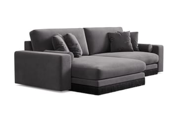 Arken Lyx 4-sits Vändbar L-formad Djup Divansoffa i Sammet - Mörkgrå - Products - Möbler - Soffa - Divansoffa & schäslongsoffa - 4 sits soffa med divan