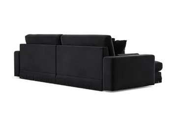 Arken Lyx 4-sits Vändbar L-formad Djup Divansoffa i Sammet - Svart - Products - Möbler - Soffa - Divansoffa & schäslongsoffa - 4 sits soffa med divan