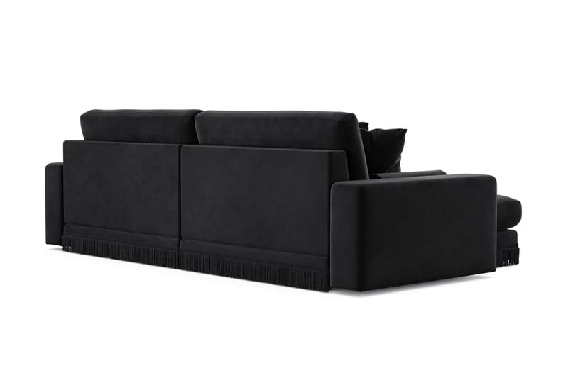 Arken Lyx 4-sits Vändbar L-formad Djup Divansoffa i Sammet - Svart - Products - Möbler - Soffa - Divansoffa & schäslongsoffa - 4 sits soffa med divan