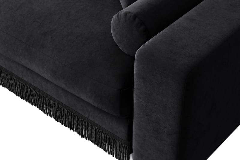 Arken Lyx 4-sits Vändbar L-formad Djup Divansoffa i Sammet - Svart - Products - Möbler - Soffa - Divansoffa & schäslongsoffa - 4 sits soffa med divan