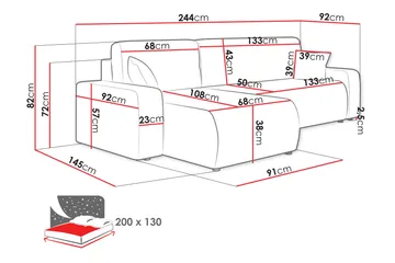 Barile Soffa med Divan 3-sits - Beige - Products - Möbler - Soffa - Divansoffa & schäslongsoffa - 3 sits soffa med divan